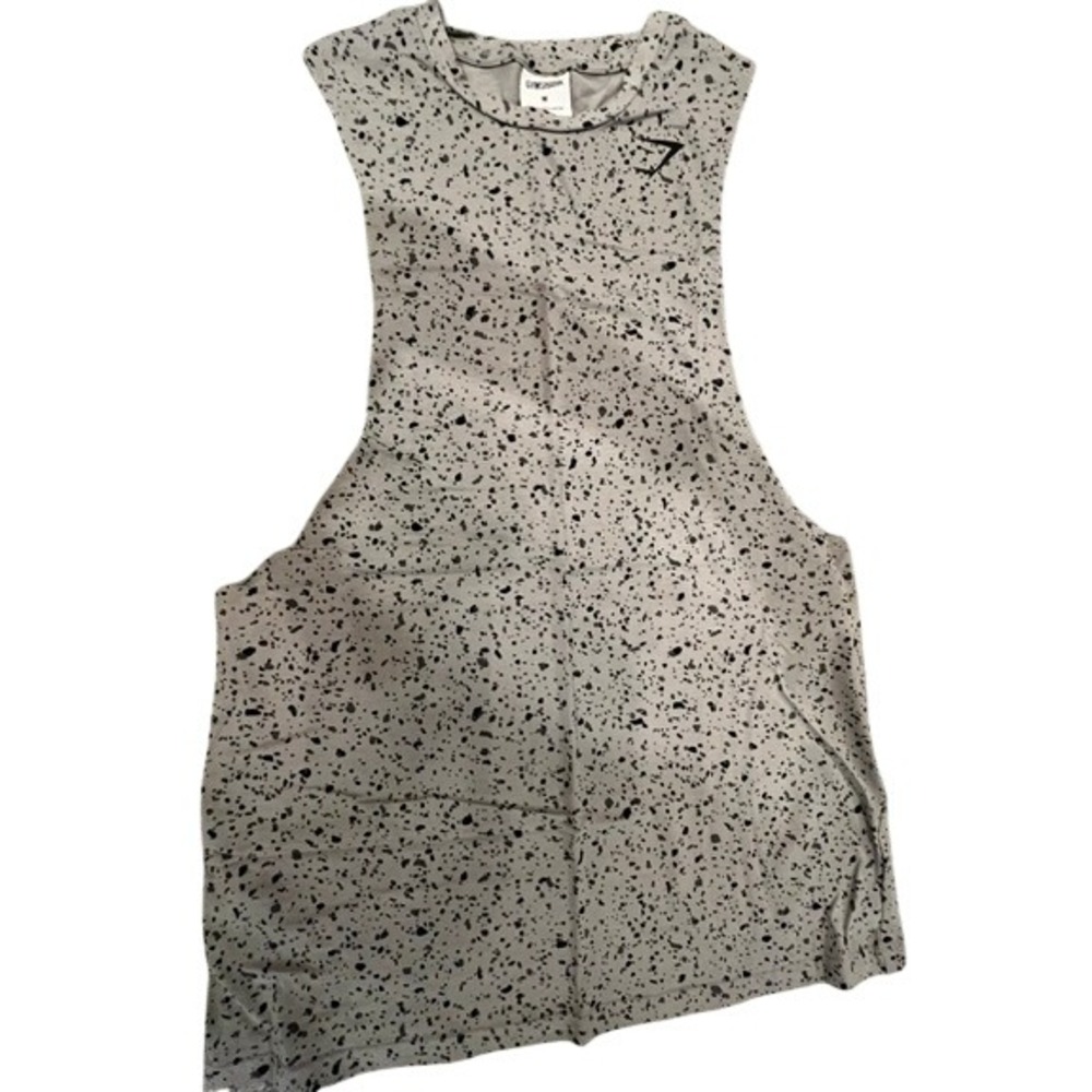 Gymshark Tank Top Men Medium Gray Speckled Drop Armhole Muscle Shirt body build